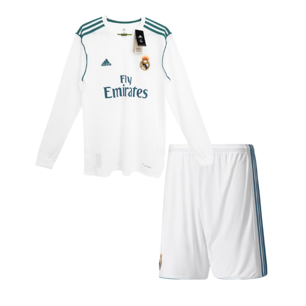 Kids Real Madrid Home 2017/2018 Longsleeve Kit