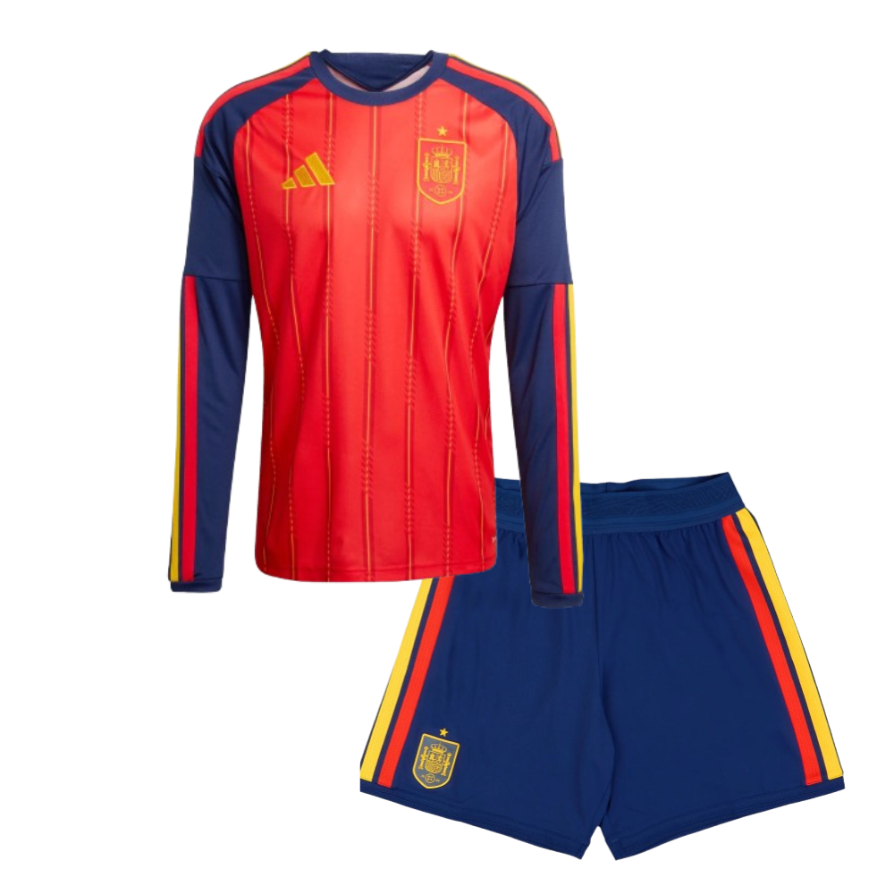 Kids Spain Home 25/26 Longsleeve Kit