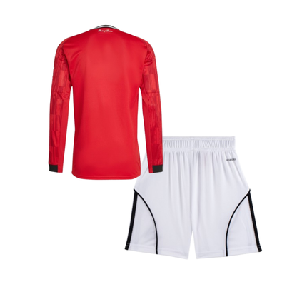 Kids Manchester United Home 2025/26 Longsleeve Kit