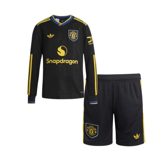 Kids Manchester United Third 2025/26 Longsleeve Kit