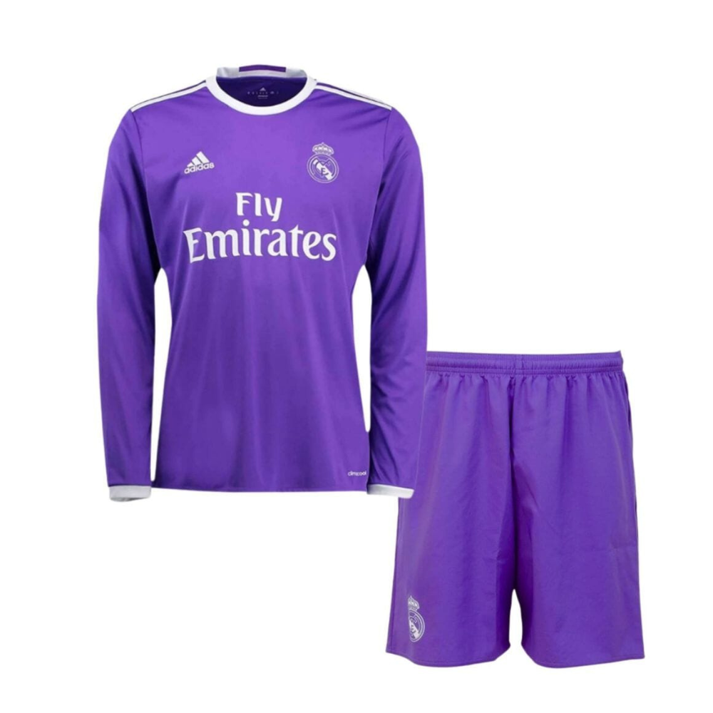 Kids Real Madrid Away 2016/17 Longsleeve Kit