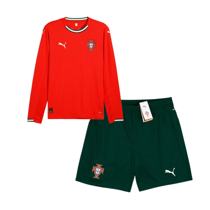 Kids Portugal Home 2025/26 Longsleeve Kit
