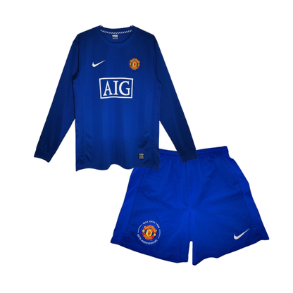 Kids Manchester United 2008/09 Second Away Longsleeve Kit