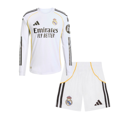 Kids Real Madrid 2025/26 Longsleeve Kit