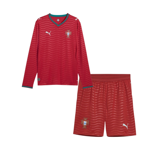 Kids Portugal FIFA World Cup Home 2026 Longsleeve Kit