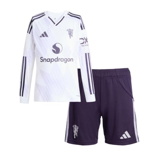 Kids Manchester United Away 2025/26 Longsleeve Kit