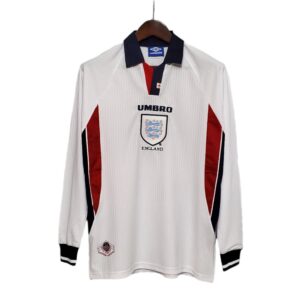 Retro England 1998 Home Jersey Long Sleeves - Goal Digger Jerseys | High Quality Football Kits | Free Shipping
