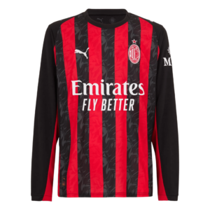 AC Milan Home Long Sleeve Soccer Jersey 2025/26