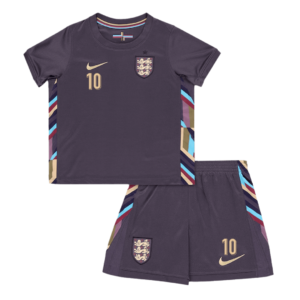 Kid's BELLINGHAM #10 England Away Soccer Jersey Kit(Jersey+Shorts) Euro 2024