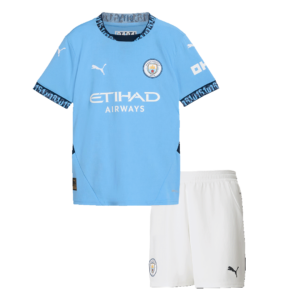 Kid's Manchester City Home Soccer Jersey Kit(Jersey+Shorts) 2024/25