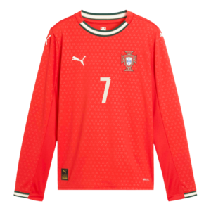RONALDO #7 Portugal Home Long Sleeve Soccer Jersey 2025