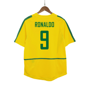 Retro Brazil Home Soccer Jersey 2002/03 - Ronaldo #9