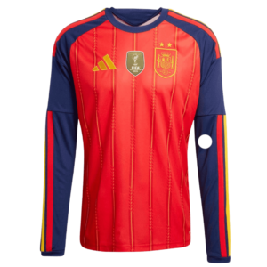 Spain Home Long Sleeve Soccer Jersey 2026 - Two-Star Design